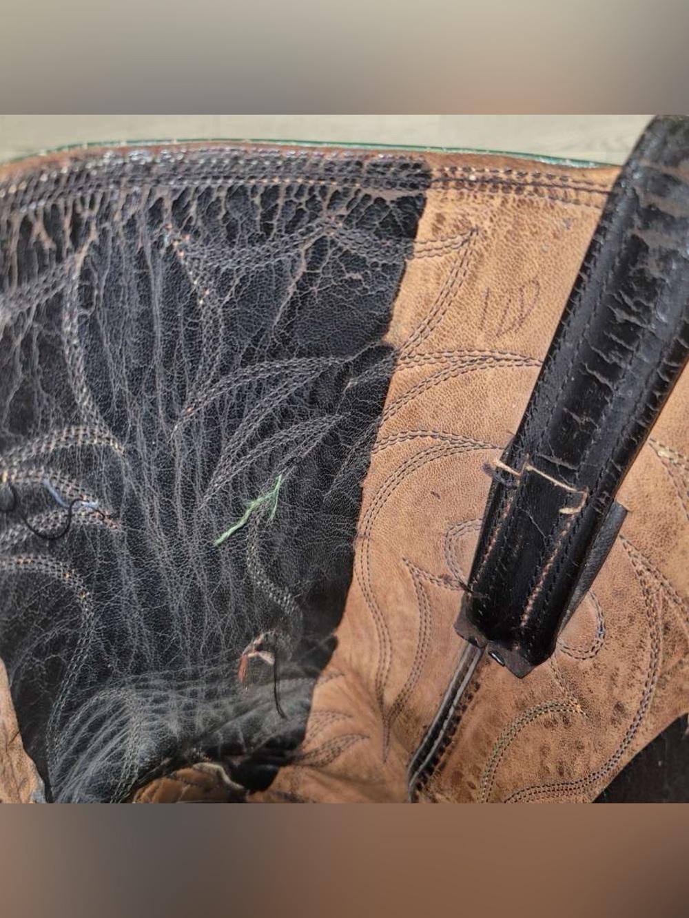 Men's 12D Custom Exotic Black Sharkskin Leather Vintage Handmade Cowboy Boots - Picture 12 of 14